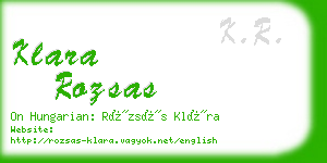 klara rozsas business card